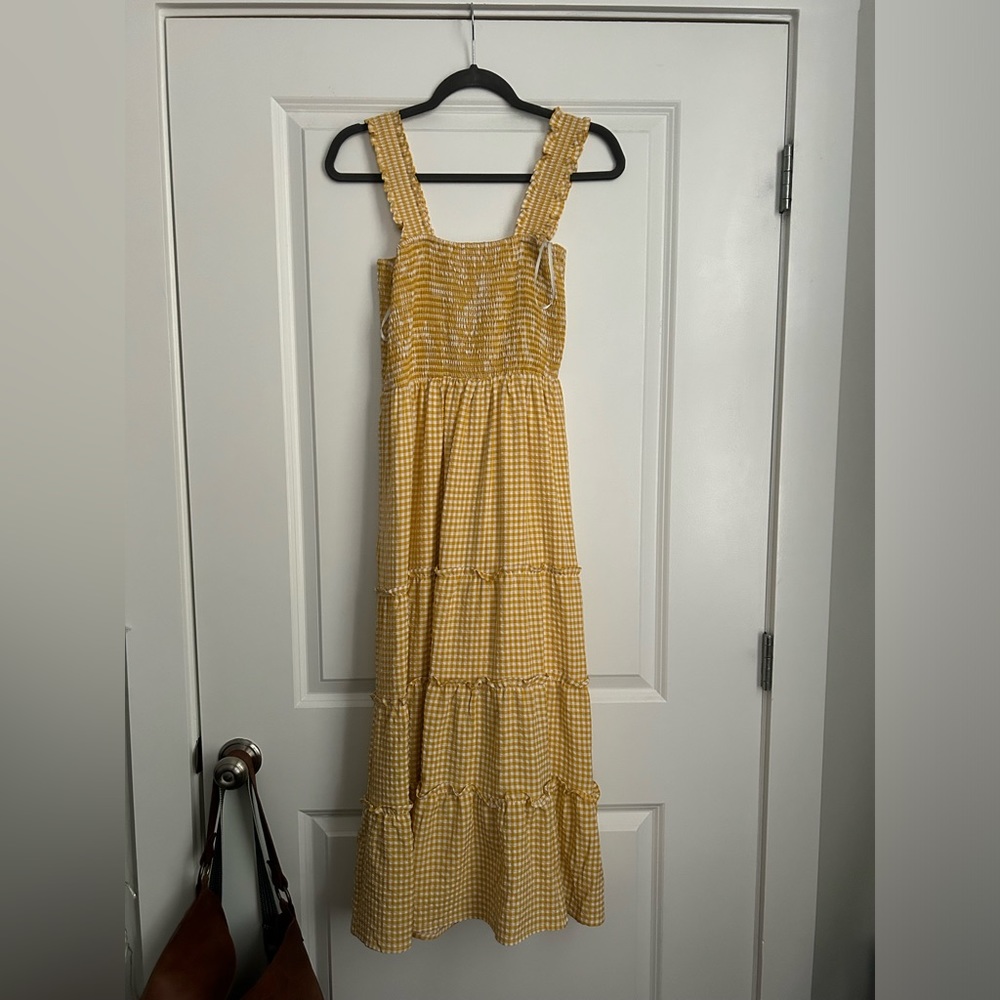 Yellow Gingham Maxi Dress